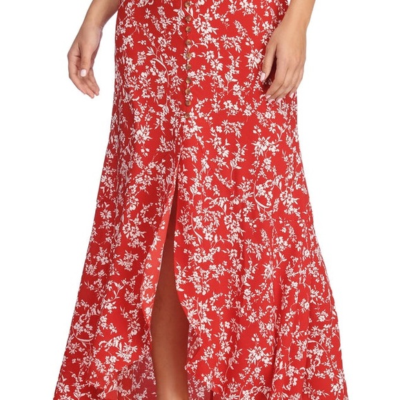 Medium Women’s Juniors Windsor On Vacay Floral Maxi Skirt Beach Boho Buttons - Picture 4 of 15